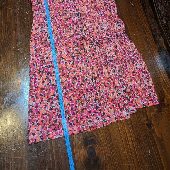 Nine West floral faux wrap dress pink and orange size Large - Picture 9 of 10